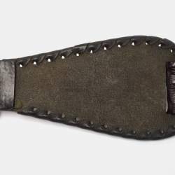 Roberto Cavalli Black Crocodile Wide Buckle Belt 80CM