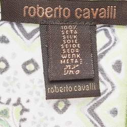 Pre Owned Roberto Cavalli Green Snake Print Silk Stole 
