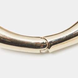 Pre Owned Roberto Cavalli Snake Resin Crystals Leather Gold Tone Bracelet 