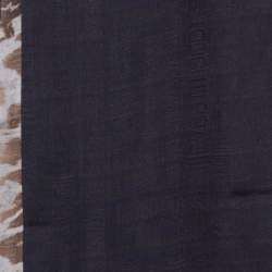 Pre Owned Roberto Cavalli Black Animal Print Silk Chiffon Stole