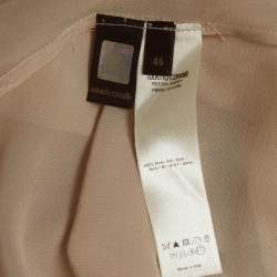 Pre Owned Roberto Cavalli Beige Silk Fringed Shirt L
