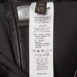 Pre Owned Roberto Cavalli Black Leather Flared Pants S