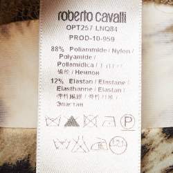 Pre Owned Roberto Cavalli Brown Leopard Print Jersey Legging S