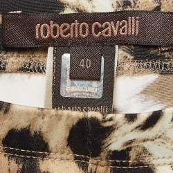Pre Owned Roberto Cavalli Brown Leopard Print Jersey Legging S