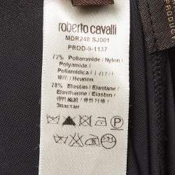 Roberto Cavalli Black Sequin Jersey Leggings M