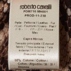 Pre Owned Roberto Cavalli Black Knit and Silk Tassels Detail Cardigan M