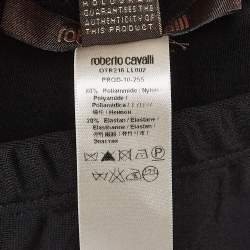 Pre Owned Roberto Cavalli Black Embellished Jersey Leggings S