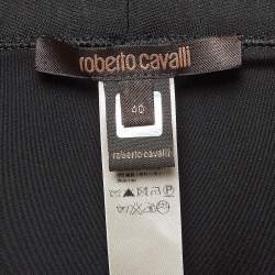 Pre Owned Roberto Cavalli Black Embellished Jersey Leggings S