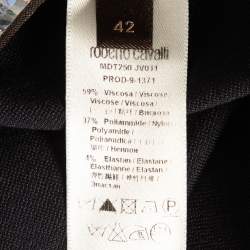 Pre Owned Roberto Cavalli Navy Blue Stretch Knit Leggings M