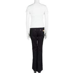 مملوكة مسبقًا Roberto Cavalli Black Denim Flared Bottom Jeans M