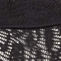 Pre Owned Roberto Cavalli Black Lurex Knit Sheer Long Cardigan S