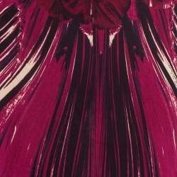 Pre Owned Roberto Cavalli Pink Multicolor Silk Maxi Skirt L