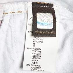 Pre Owned Roberto Cavalli Multicolor Printed Cotton Blend Capri Pants S