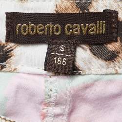 Pre Owned Roberto Cavalli Multicolor Printed Cotton Blend Capri Pants S