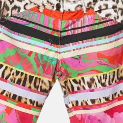 Pre Owned Roberto Cavalli Multicolor Printed Cotton Blend Capri Pants S