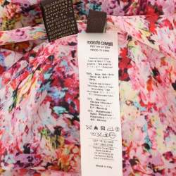 Pre Owned Roberto Cavalli Multicolor Silk and Lace Kaftan Top M