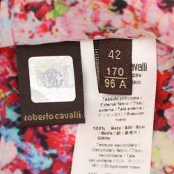 Pre Owned Roberto Cavalli Multicolor Silk and Lace Kaftan Top M