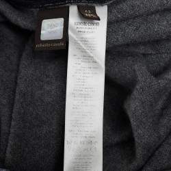 Pre Owned Roberto Cavalli Grey Printed Silk and Knit Turtle Neck Short Dress M