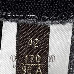 Pre Owned Roberto Cavalli Grey Printed Silk and Knit Turtle Neck Short Dress M