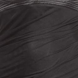 Pre Owned Roberto Cavalli Black Stretch Crepe Ruche Midi Dress S