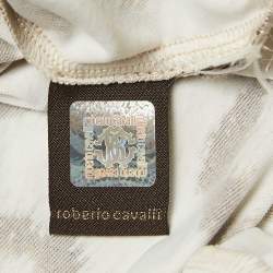 Pre Owned Roberto Cavalli Brown Leopard Print Jersey Cut Out Detail Maxi Dress M