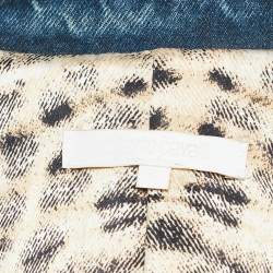 Pre Owned Roberto Cavalli Blue Denim Embroidered Crop Denim Jacket S