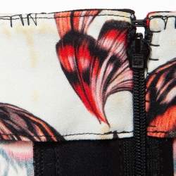 Pre Owned Roberto Cavalli Black/Red Printed Stretch Crepe Short Dress M