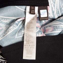 Pre Owned Roberto Cavalli Black/Red Printed Stretch Crepe Short Dress M