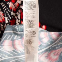 Pre Owned Roberto Cavalli Black/Red Printed Stretch Crepe Short Dress M