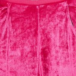 Pre Owned Roberto Cavalli Pink Embroidered Velvet Knit Pants S