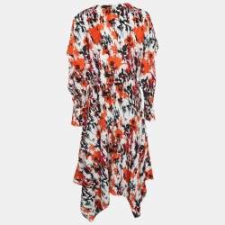 Roberto Cavalli Multicolor Silk Asymmetric Midi Dress M