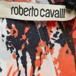Roberto Cavalli Multicolor Silk Asymmetric Midi Dress M