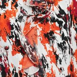 Roberto Cavalli Multicolor Silk Asymmetric Midi Dress M