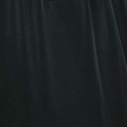 Pre Owned Roberto Cavalli Black Jersey Ruffle Detail Top M