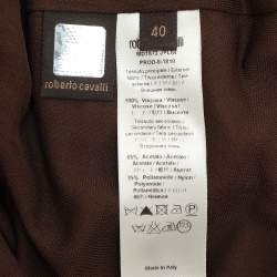 Pre Owned Roberto Cavalli Brown Printed Jersey Full Sleeves Top S