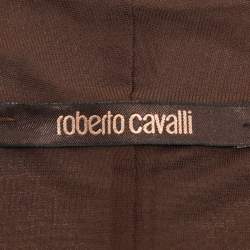 Pre Owned Roberto Cavalli Brown Printed Jersey Full Sleeves Top S