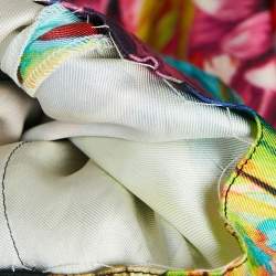 Pre Owned Roberto Cavalli Multicolor Printed Silk Trouser S