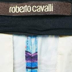 Pre Owned Roberto Cavalli Multicolor Printed Silk Trouser S