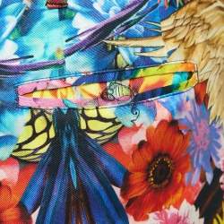 Pre Owned Roberto Cavalli Multicolor Printed Silk Trouser S