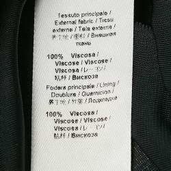 Pre Owned Roberto Cavalli Black Leopard Print V-Neck Midi Dress M