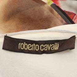 Pre Owned Roberto Cavalli Multicolor Floral Print Silk Kaftan Maxi Dress M