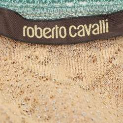 Pre Owned فستان روبيرتو كافالي قماش لامع متعدد الألوان صغير