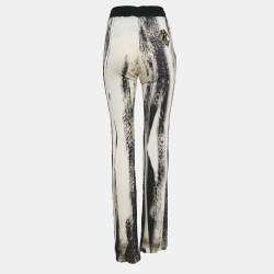 Pre Owned Roberto Cavalli Grey Python Skin Print Jersey Joggers M