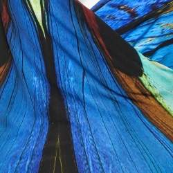 Pre Owned Roberto Cavalli Blue/Multicolor Printed Jersey Short Dress S