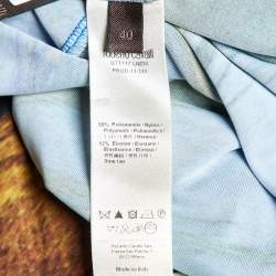 Pre Owned Roberto Cavalli Blue/Multicolor Printed Jersey Short Dress S