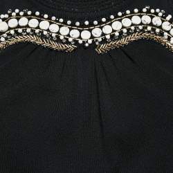 Pre Owned Roberto Cavalli Black Embellished Jersey Sleeveless Midi Dress M