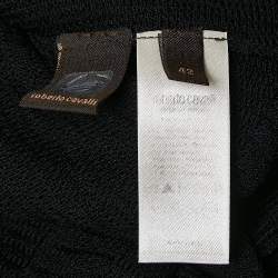 Pre Owned Roberto Cavalli Black Embellished Jersey Sleeveless Midi Dress M