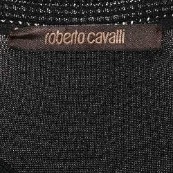 Pre Owned Roberto Cavalli Black Embellished Jersey Sleeveless Midi Dress M