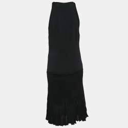 Pre Owned Roberto Cavalli Black Embellished Jersey Sleeveless Midi Dress M