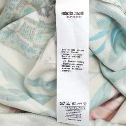 Pre Owned Roberto Cavalli Multicolor Jungle Print Belted Midi Dress L